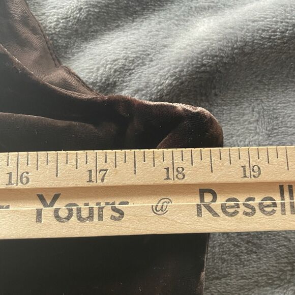 Albert Nipon Evening Tank Womens 8 Brown Crushed Velvet Crop Holiday Event Party - Picture 5 of 9